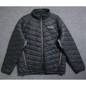 Columbia Titanium Jacket Men 2XL Black Omni Shield PolyFill Hiking Camping EUC